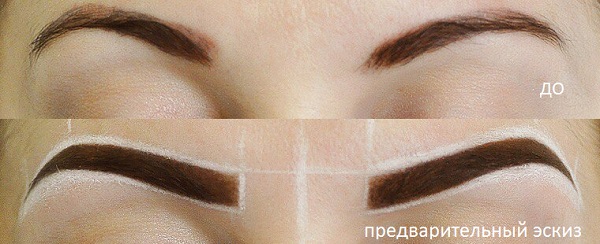 Предварительный обязательный эскиз микроблейдинга